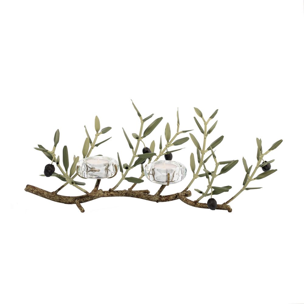 Objets de décoration - Bougeoir 2 bougies 7 rameaux Collection LES BAUX - L'OLIVIER FORGÉ