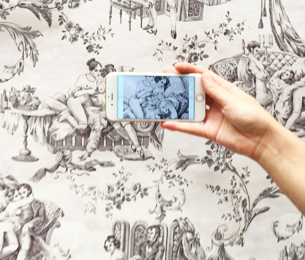 Wallpaper - EROTIC TOILE DE JOUY animated wallpaper with augmented reality app - PASCALE RISBOURG