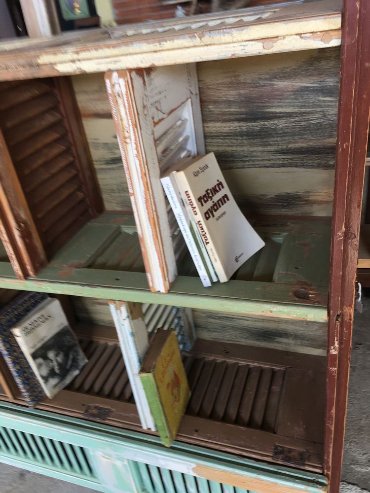 Bookshelves - bookshelf, bookshelf, bookshelf, library furniture made of greek old wood, shutters from the previous century, - SILO ART FACTORY