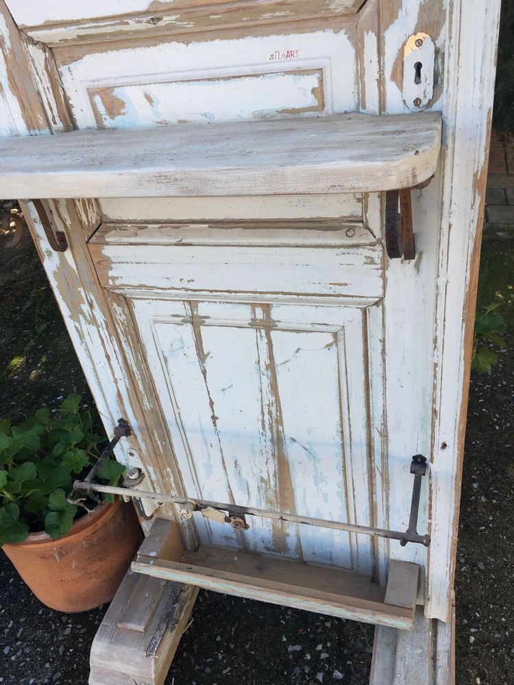 Etagères - vieux bois grec, porte de la conception de meubles du siècle précédent, miroir, cintre, décor vintage - SILO ART FACTORY