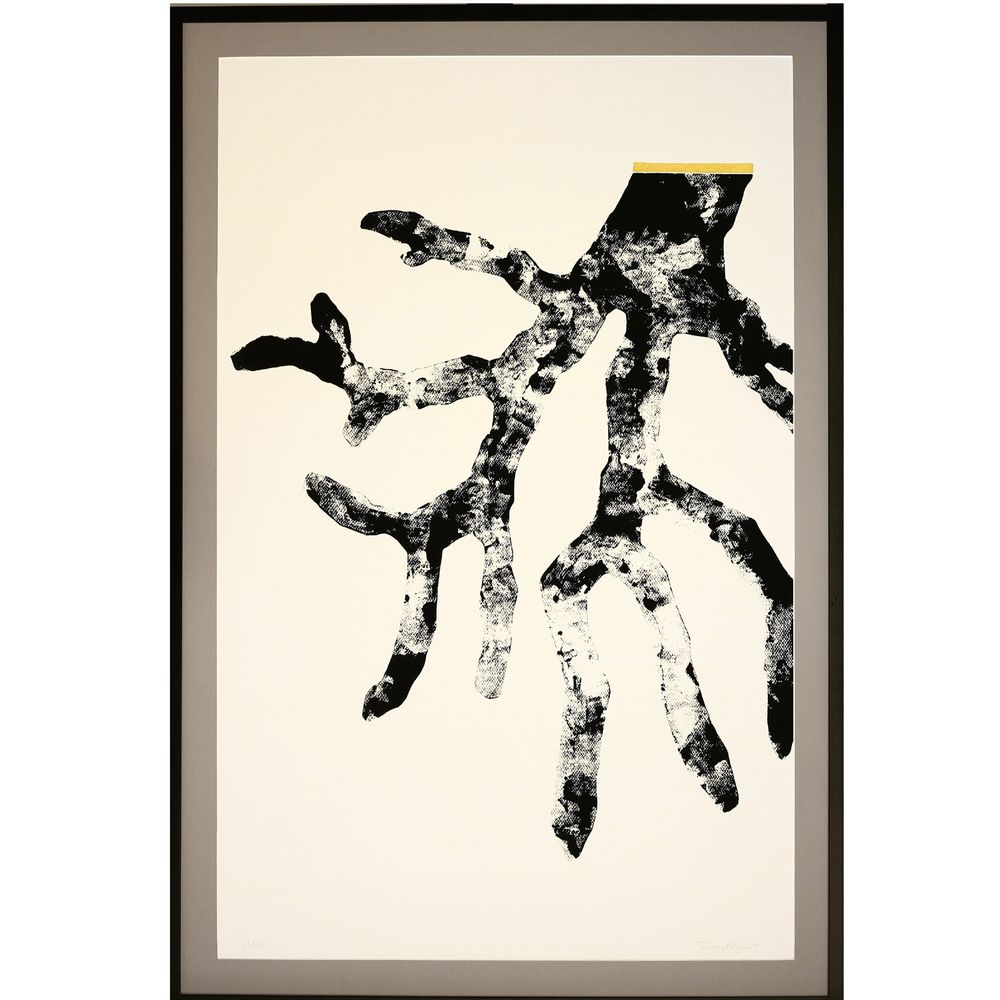 Tableaux - gravure monotype et gaufrage 80cm x 120 cm 4 coraux - FOUCHER-POIGNANT
