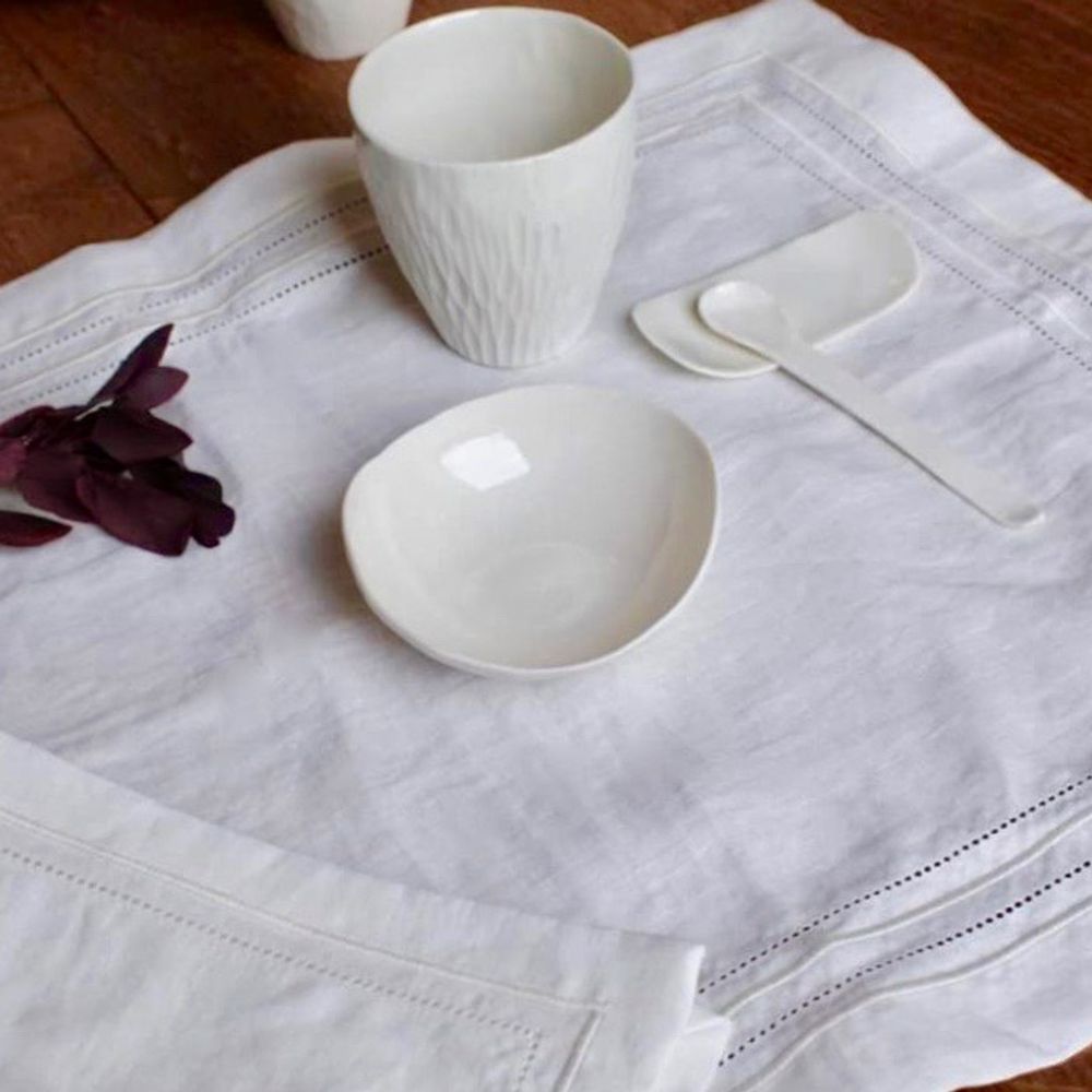 Linge de table textile - CHANVRE: SET DE TABLE BRODÉ ET PERSONNALISABLE - MAISON GALA