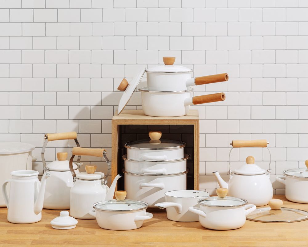 Frying pans - Enamel pan - White - PEARL LIFE