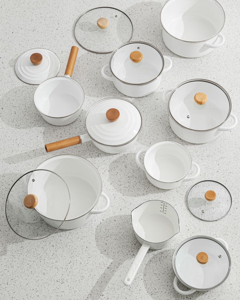 Frying pans - Enamel pan - White - PEARL LIFE