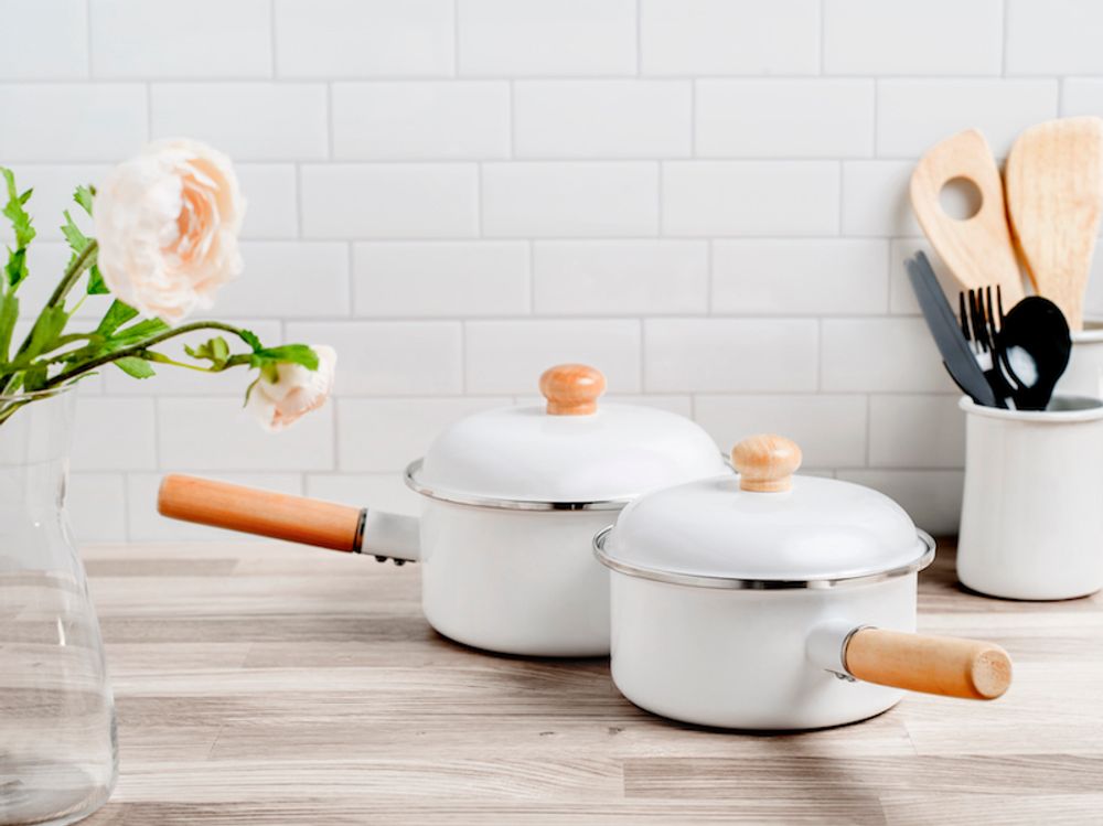 Frying pans - Enamel pan - White - PEARL LIFE