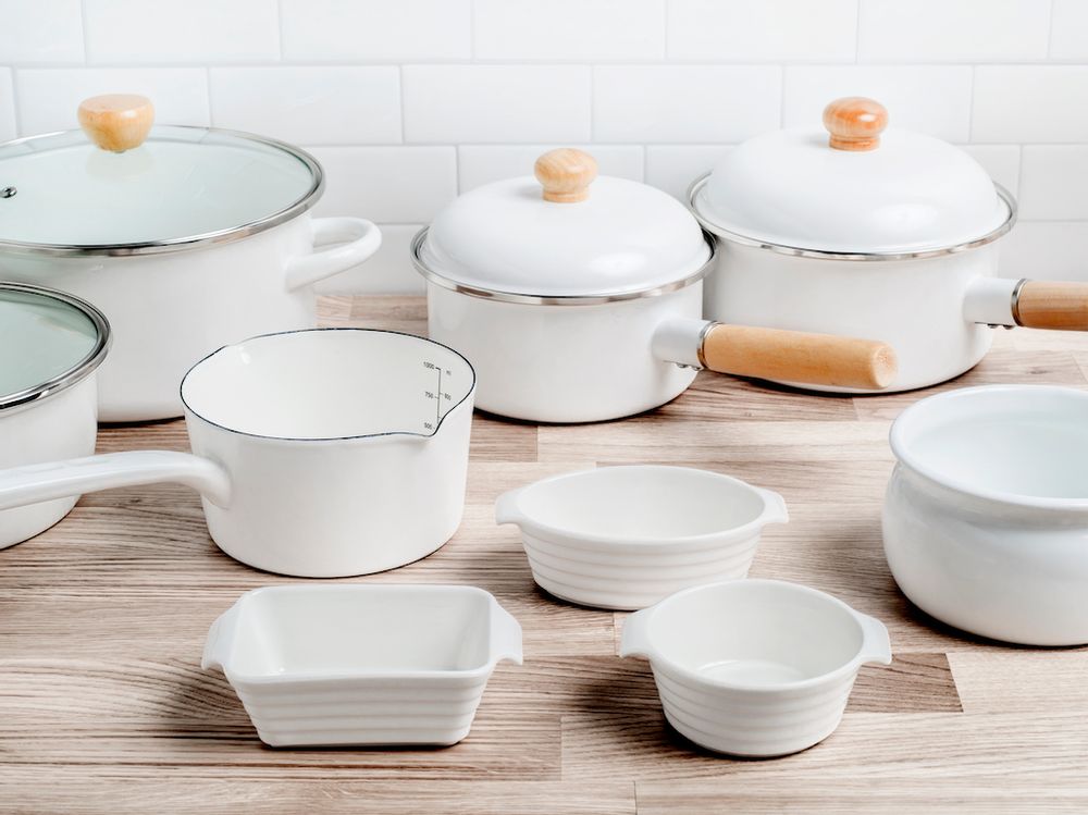 Frying pans - Enamel pan - White - PEARL LIFE