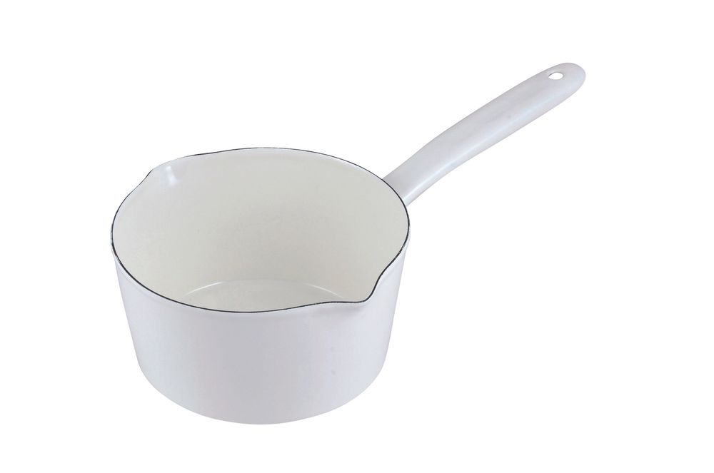 Casseroles - Poêle à lait émaillée - Blanc - PEARL LIFE