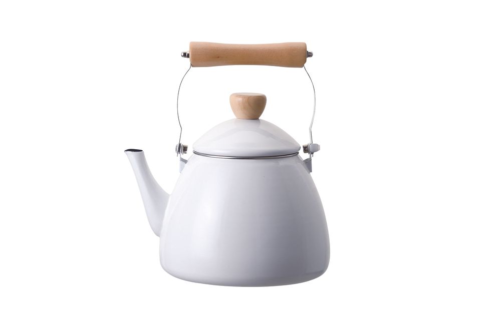 Saucepans - Enamel Kettle -White - PEARL LIFE