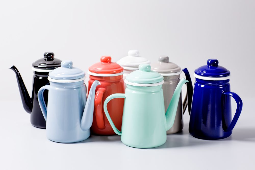 Petit électroménager - Cafetière émaillée - Blanc - PEARL LIFE