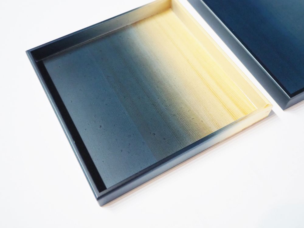 Trays - Indigo Hinoki Wood  Plate (Small) - AOLA