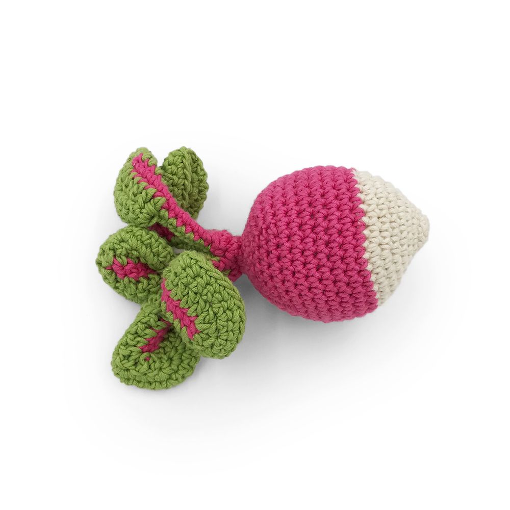 Accessoires pour puériculture - LE RADIS - HOCHET POUR BÉBÉ EN COTON BIO - MYUM - THE VEGGY TOYS