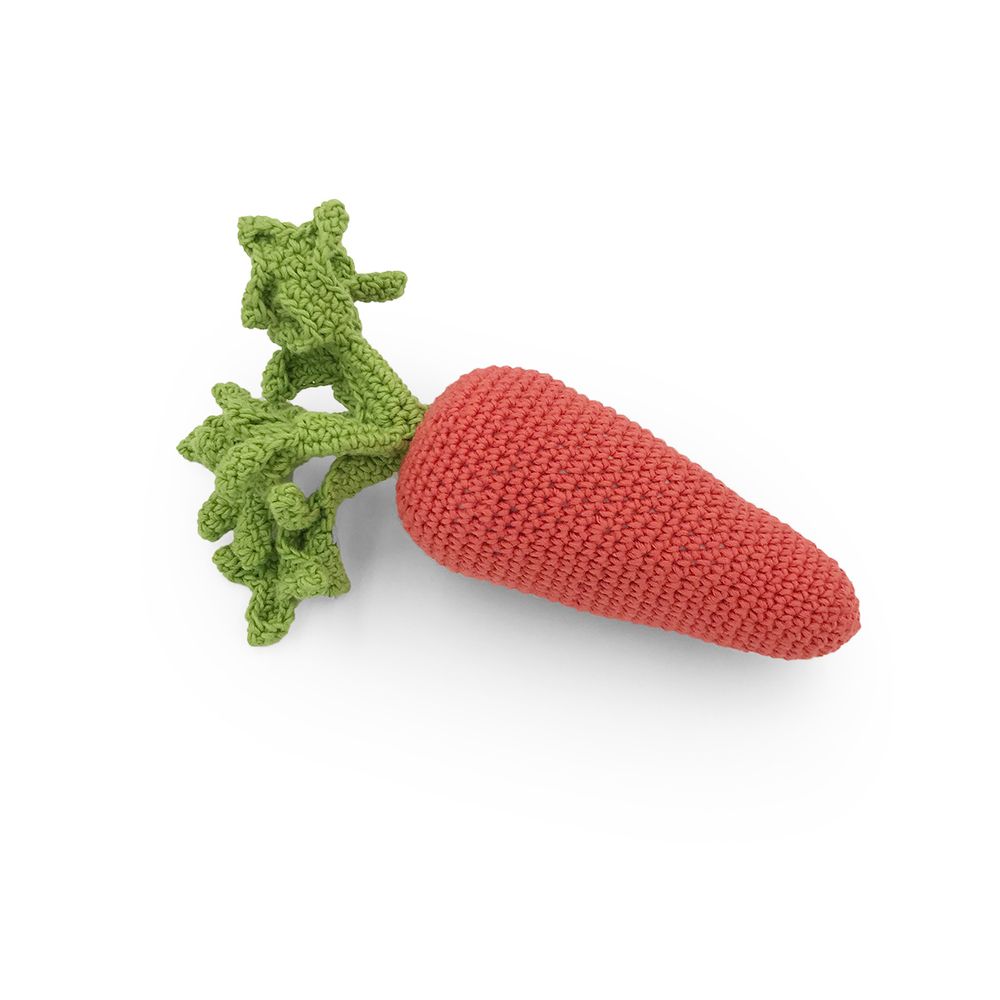 Jouets enfants - LA CAROTTE - HOCHET POUR BÉBÉ EN COTON BIO - MYUM - THE VEGGY TOYS