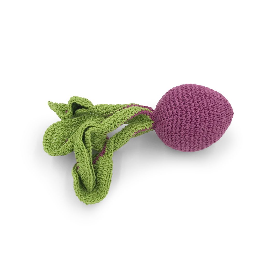 Jouets enfants - LA BETTERAVE - HOCHET POUR BÉBÉ EN COTON BIO - MYUM - THE VEGGY TOYS