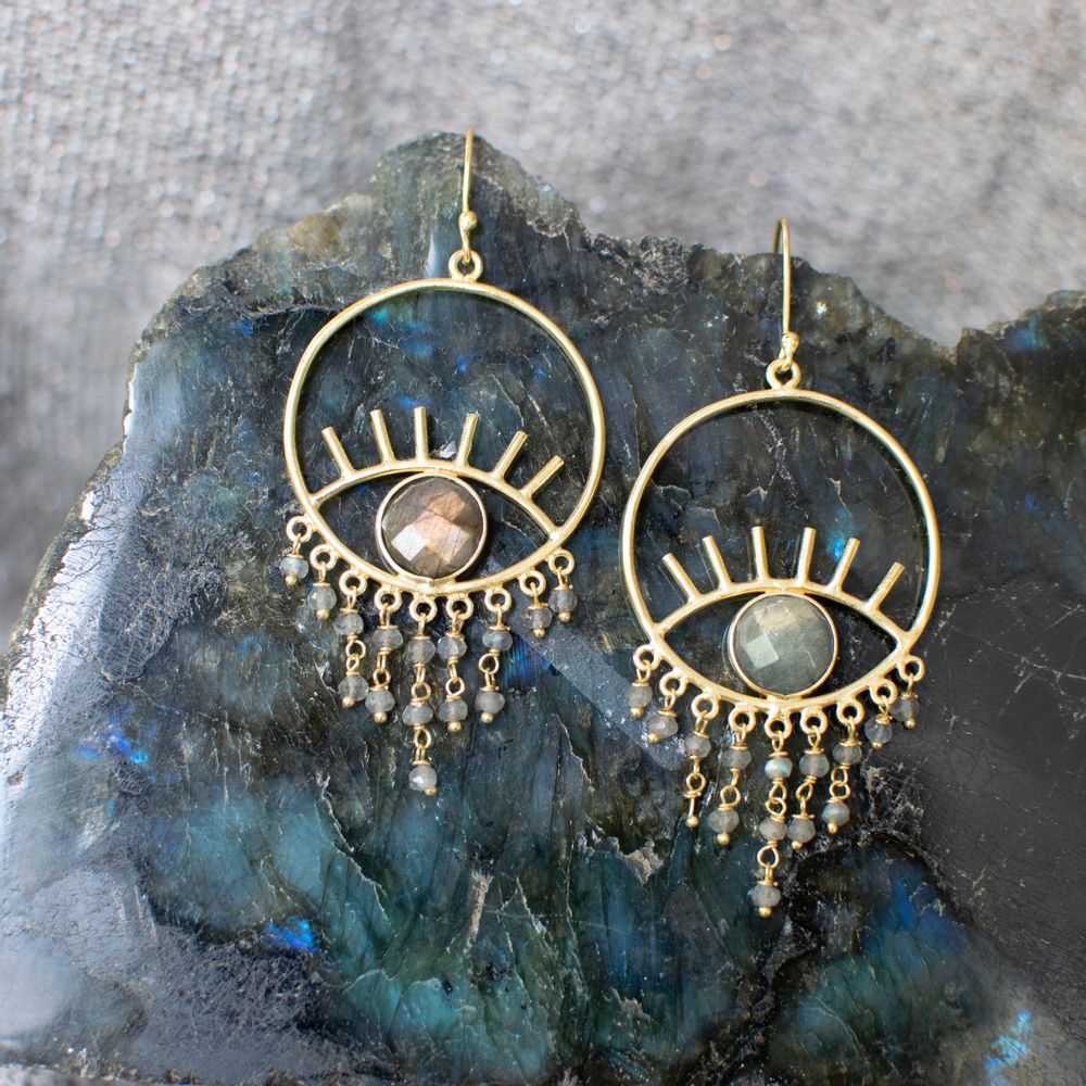 Bijoux - Boucles d'oreilles et colliers plaqués or avec pierres précieuses - ZENZA