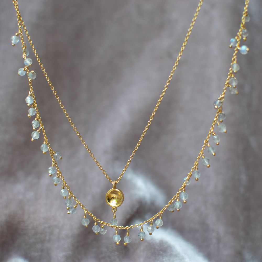 Bijoux - Boucles d'oreilles et colliers plaqués or avec pierres précieuses - ZENZA