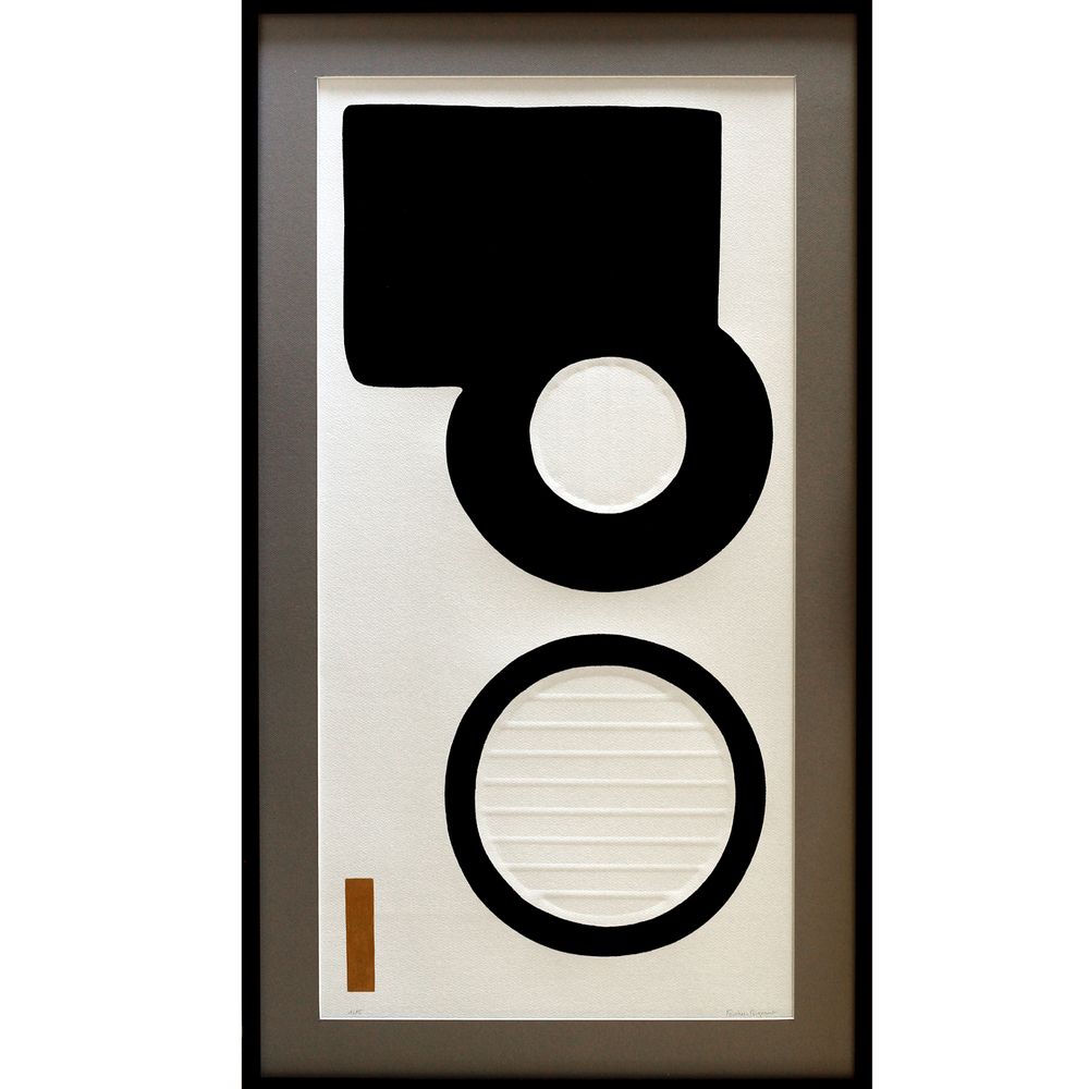 Cadres - Gravures et gaufrage 65 cm x 115 cm noir, - FOUCHER-POIGNANT