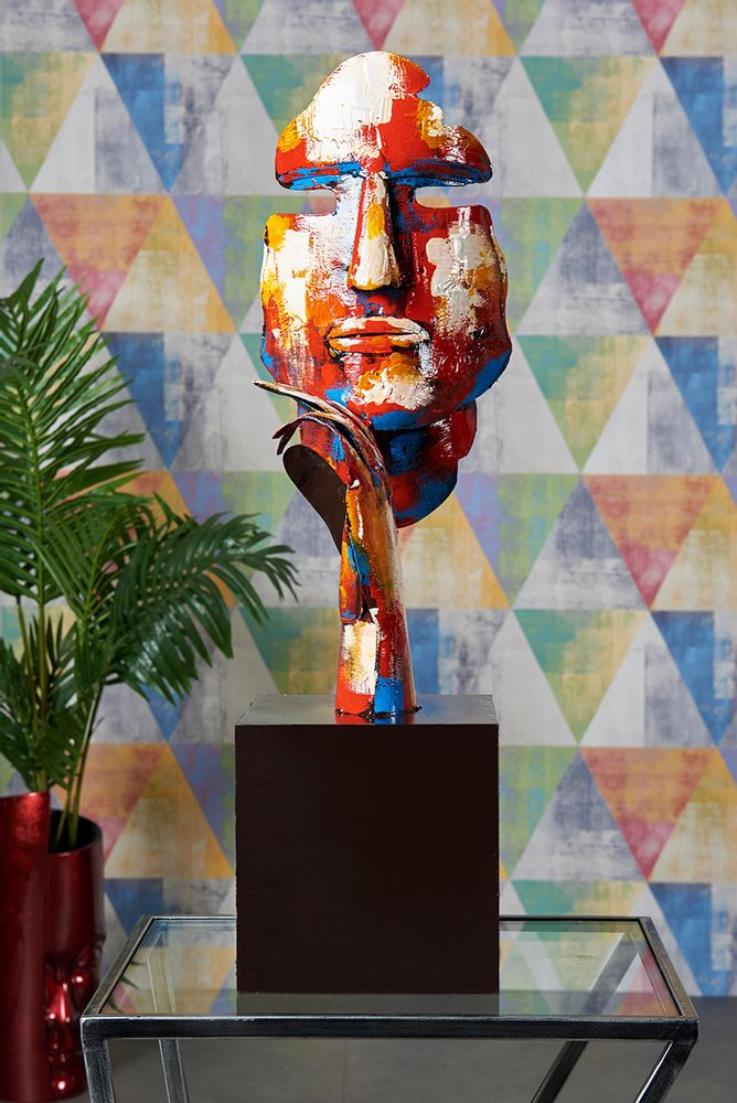 Sculptures, statuettes and miniatures - Metal sculpture face reflection - SOCADIS