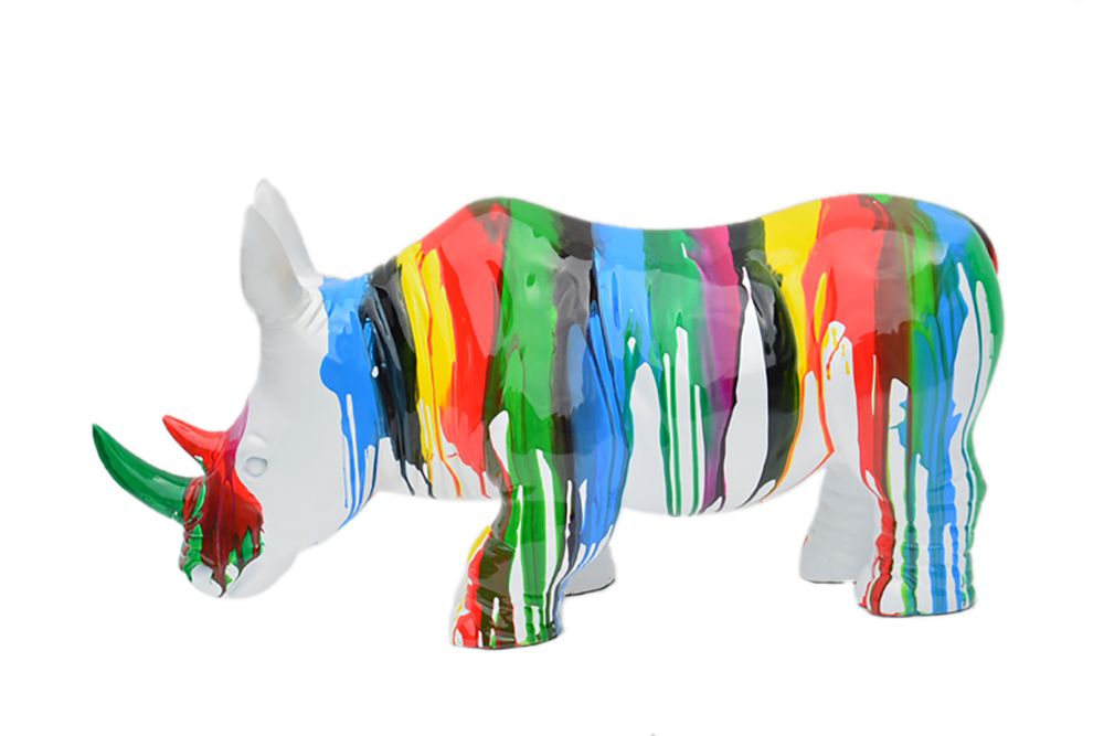 Sculptures, statuettes et miniatures - Rhinocéros blanc coulures - SOCADIS
