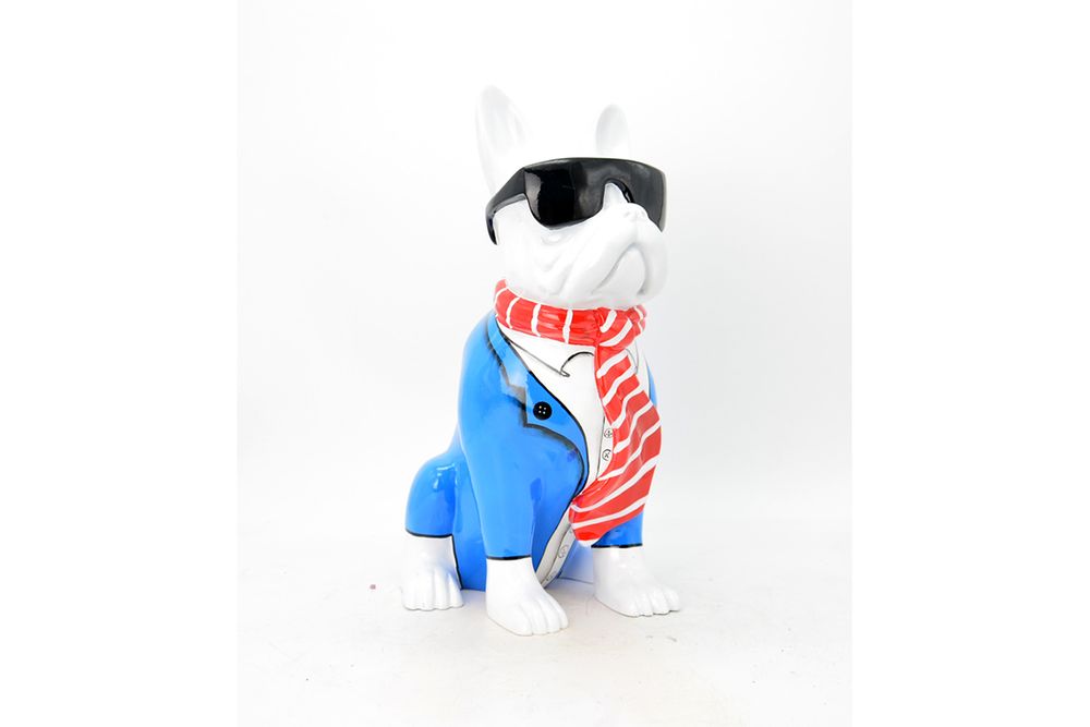 Sculptures, statuettes et miniatures - Chien assis costume/lunettes - SOCADIS