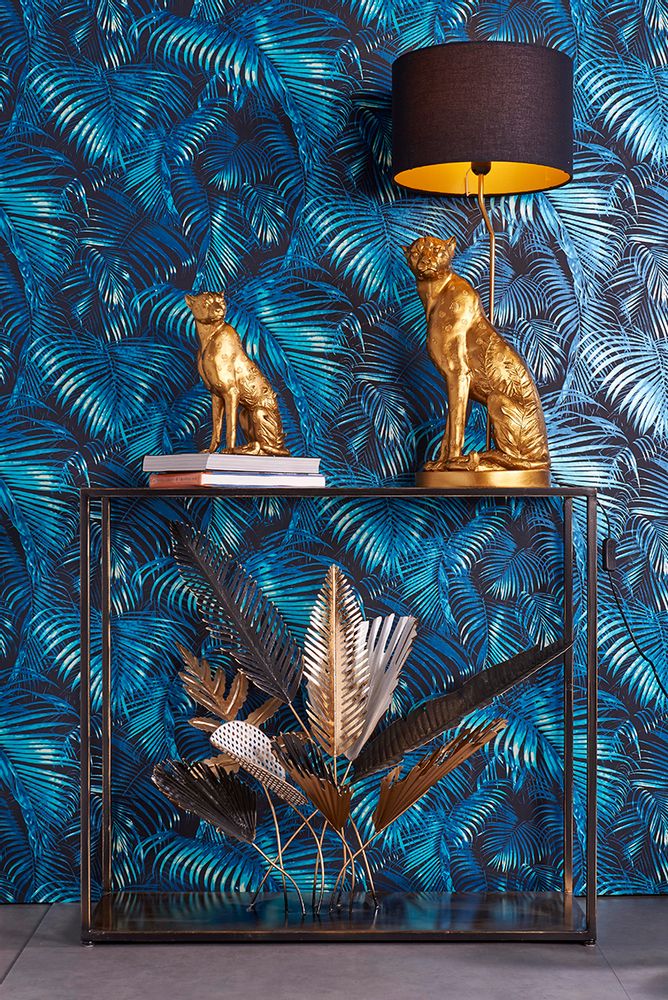 Consoles - Console 3D bouquet tropical noir/or/blanc - SOCADIS