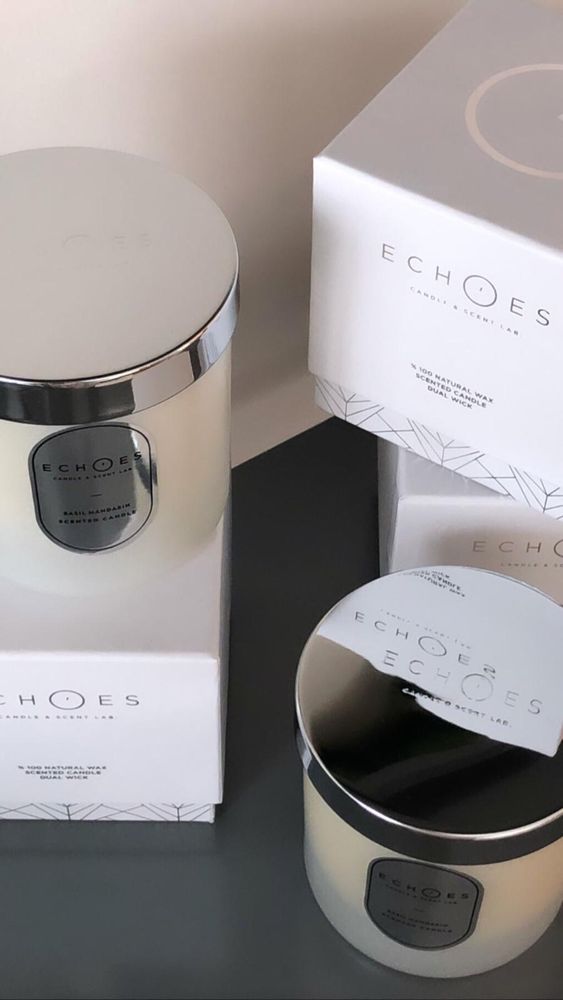 Gifts - Basil Mandarin Scented Natural Candle - ECHOES CANDLE & SCENT LAB.