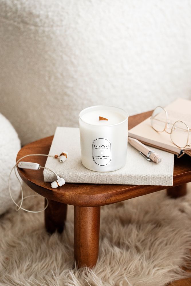 Gifts - Satsuma Clementine Scented Natural Candle - ECHOES CANDLE & SCENT LAB.