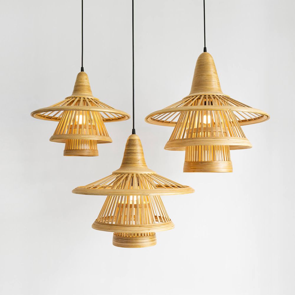 Objets design - Lampe suspendue à la main en bambou KARIMATA/suspension en bambou - BAMBUSA BALI