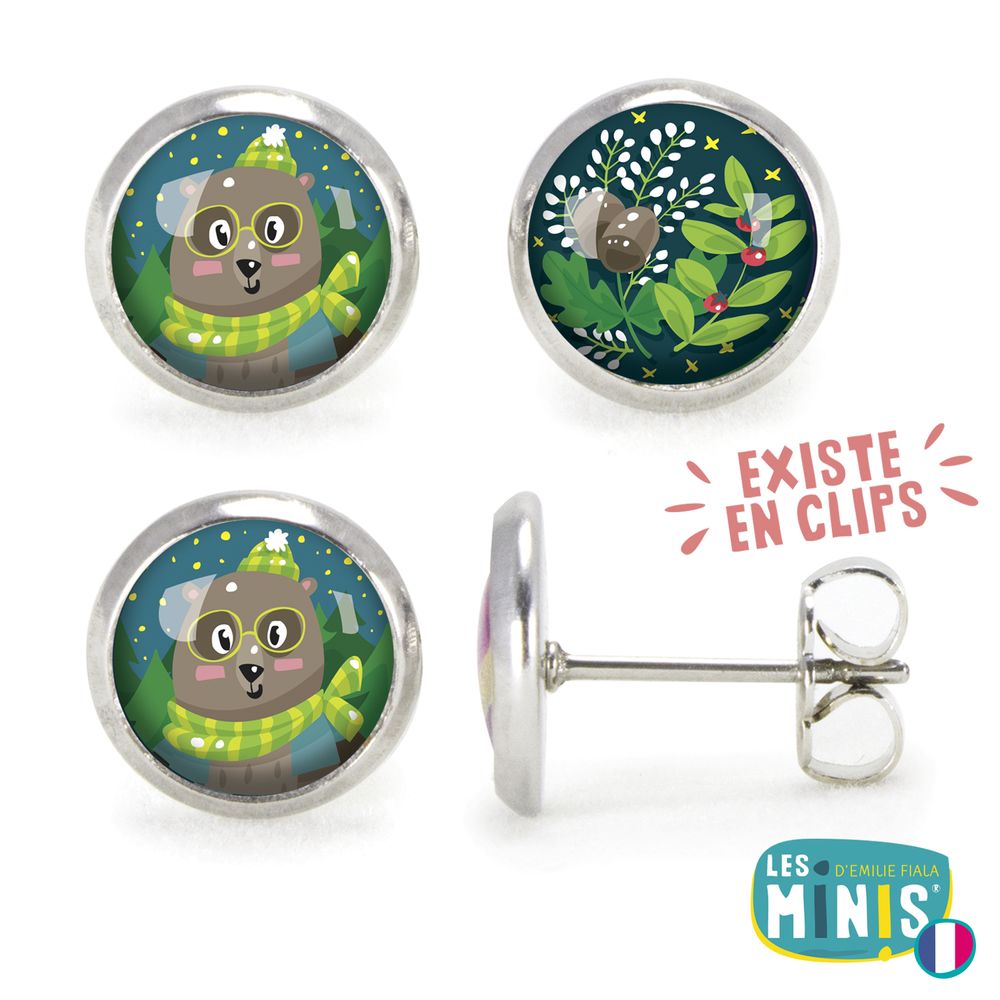 Bijoux - Ears Studs Les Minis Ours / Glands - LES MINIS D'EMILIE