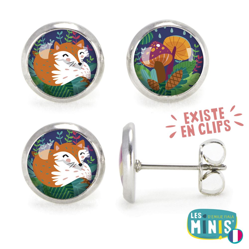 Bijoux - Ears Studs Les Minis Renard / Champignons - LES MINIS D'EMILIE