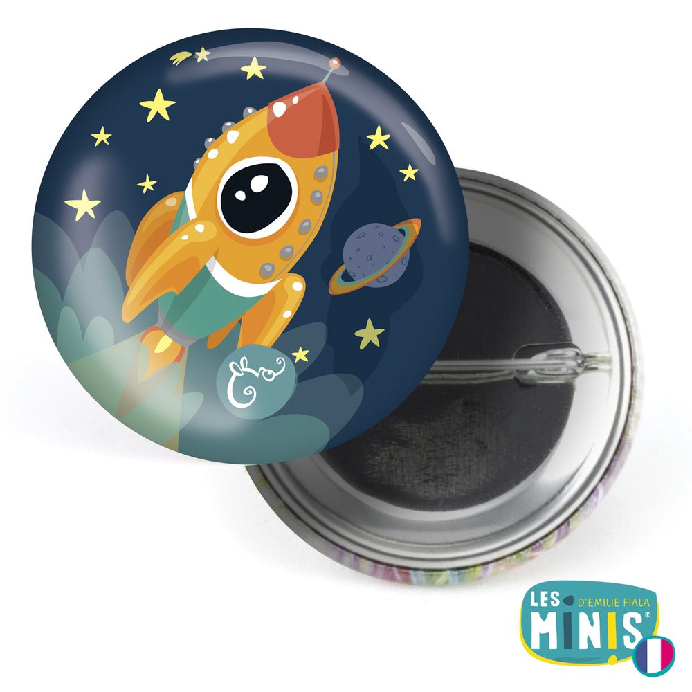 Children's apparel - Badge Boy Les Minis Fusée - LES MINIS D'EMILIE