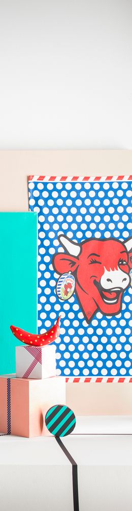 Torchons textile - La Vache qui Rit - Pop Bleu / Torchon imprimé - COUCKE