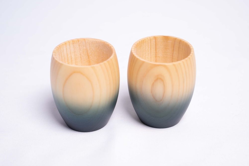 Glass - Indigo Hinoki Small Cup Set - AOLA