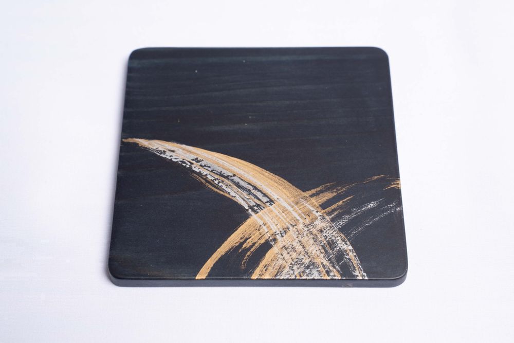 Plateaux - Dessous de verre en bois de cèdre indigo et doré - AOLA