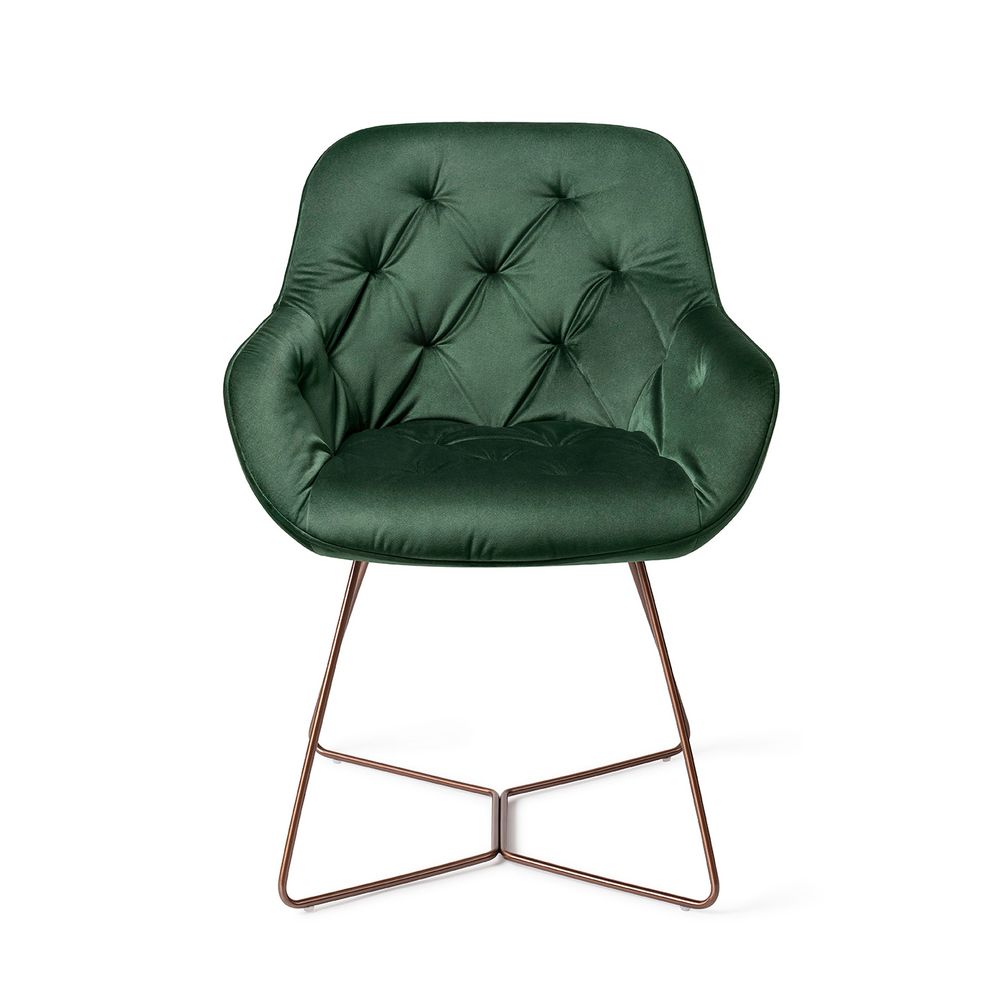 Chaises pour collectivités - Tara Fauteuil de salle à manger - Jungle Zen, ruche Rose Doré - JESPER HOME