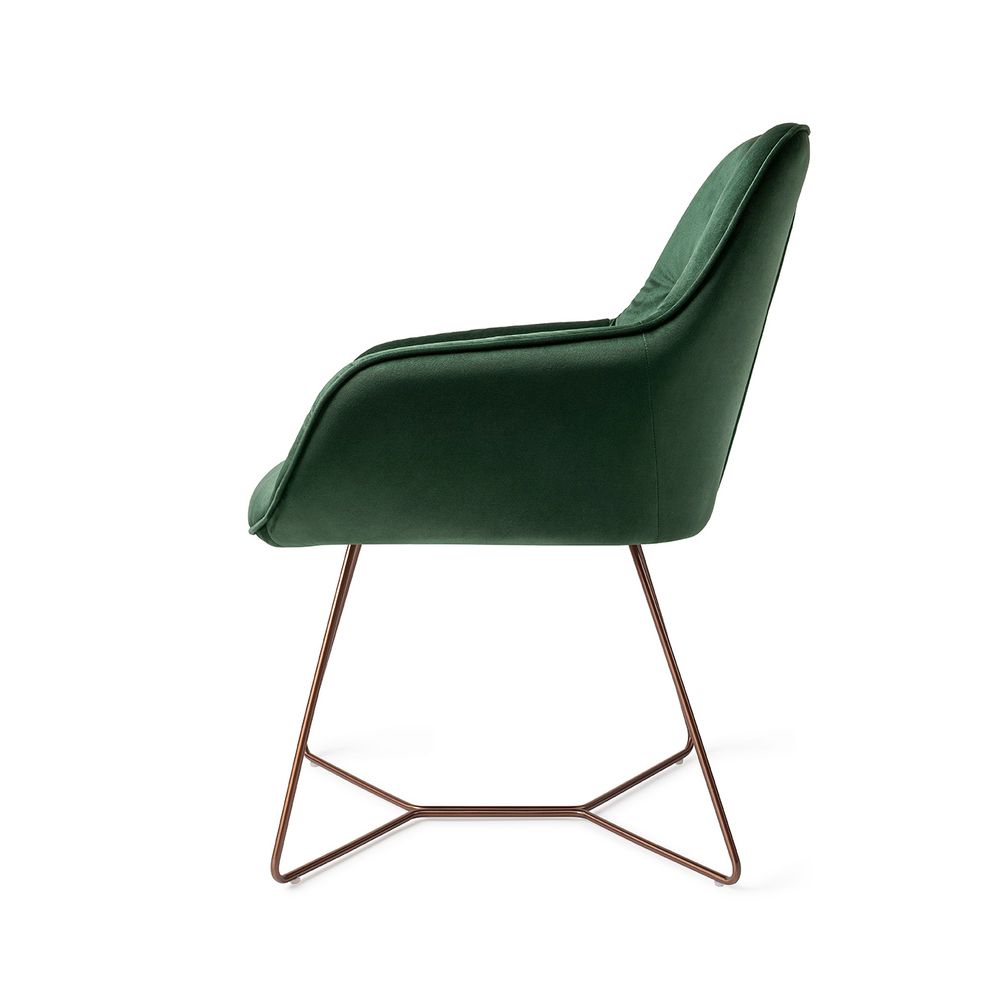 Chaises pour collectivités - Tara Fauteuil de salle à manger - Jungle Zen, ruche Rose Doré - JESPER HOME
