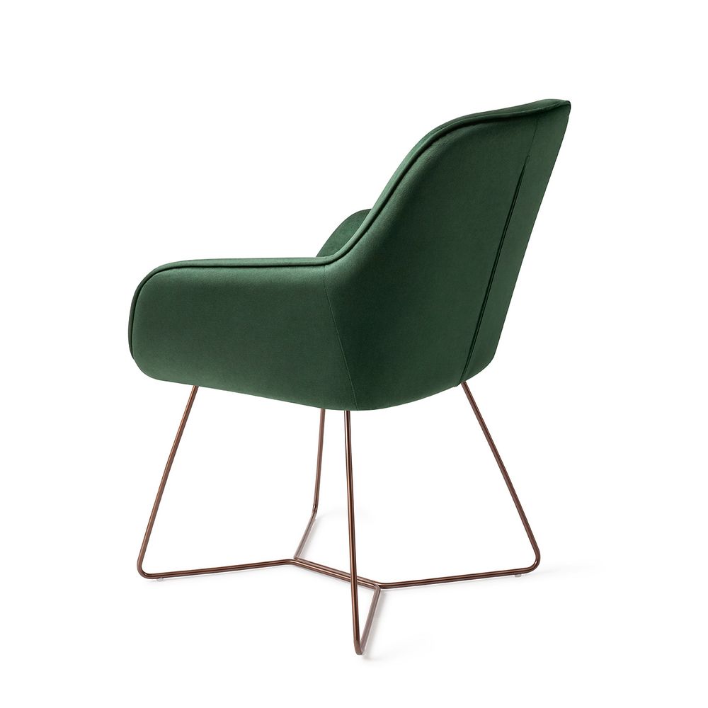 Chaises pour collectivités - Tara Fauteuil de salle à manger - Jungle Zen, ruche Rose Doré - JESPER HOME