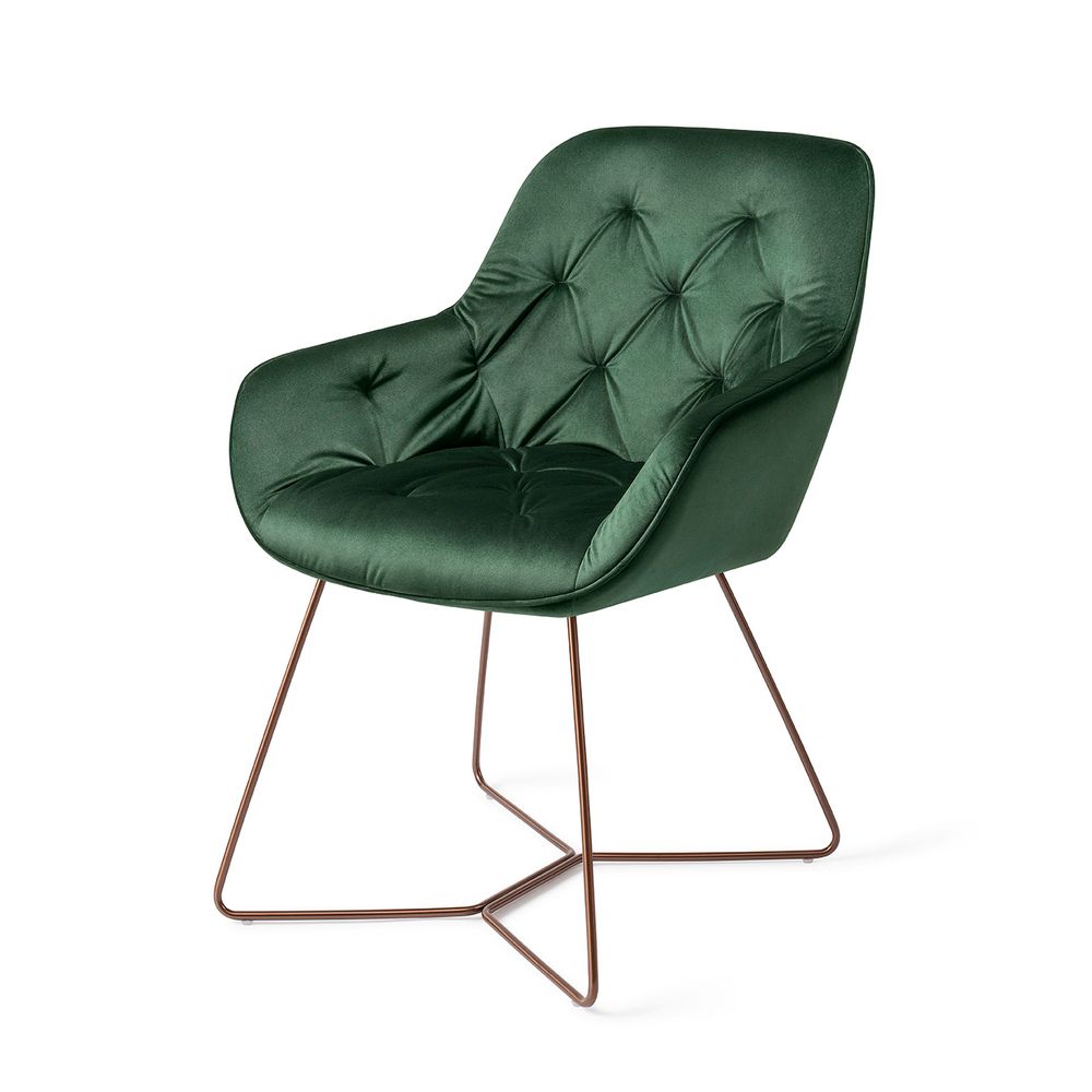Chaises pour collectivités - Tara Fauteuil de salle à manger - Jungle Zen, ruche Rose Doré - JESPER HOME