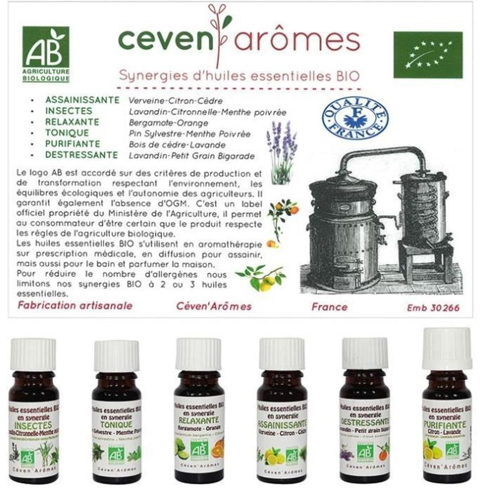 Senteurs - Synergies d'huiles essentielles BIO - CEVEN AROMES HUILES ESSENTIELLES ET BIEN ETRE