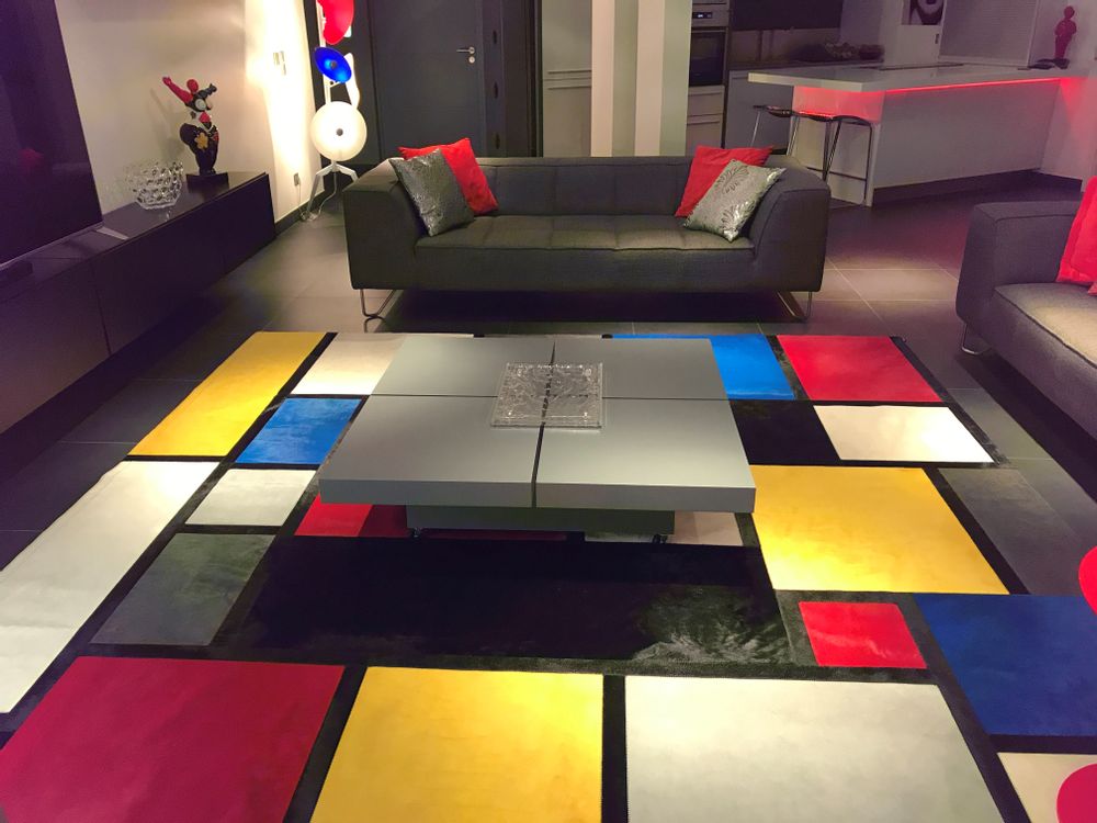 Tapis contemporains - Tapis peau de vache type MONDRIAN - TERGUS