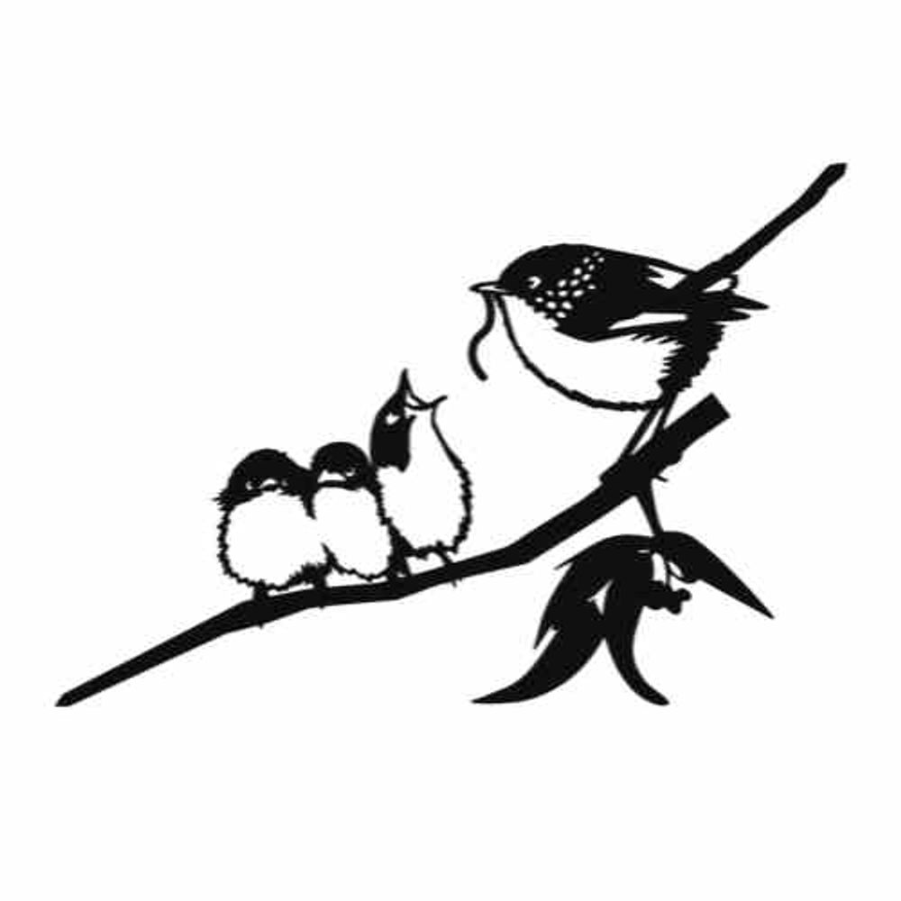 Objets de décoration - Décoration extérieur Metalbird Roitelet Et Bébés - METALBIRD