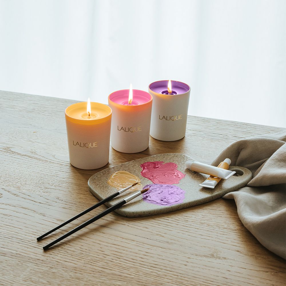 Objets de décoration - SWEET AMBER - BOUGIE PARFUMÉE. - LALIQUE VOYAGE DE PARFUMEUR