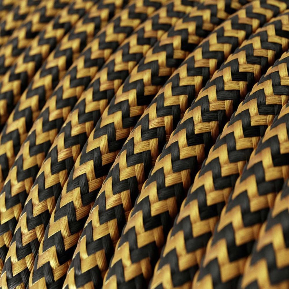 Pièces uniques - Rallonge pour 2 fiches - Zig-Zag Noir & Or - OH INTERIOR DESIGN