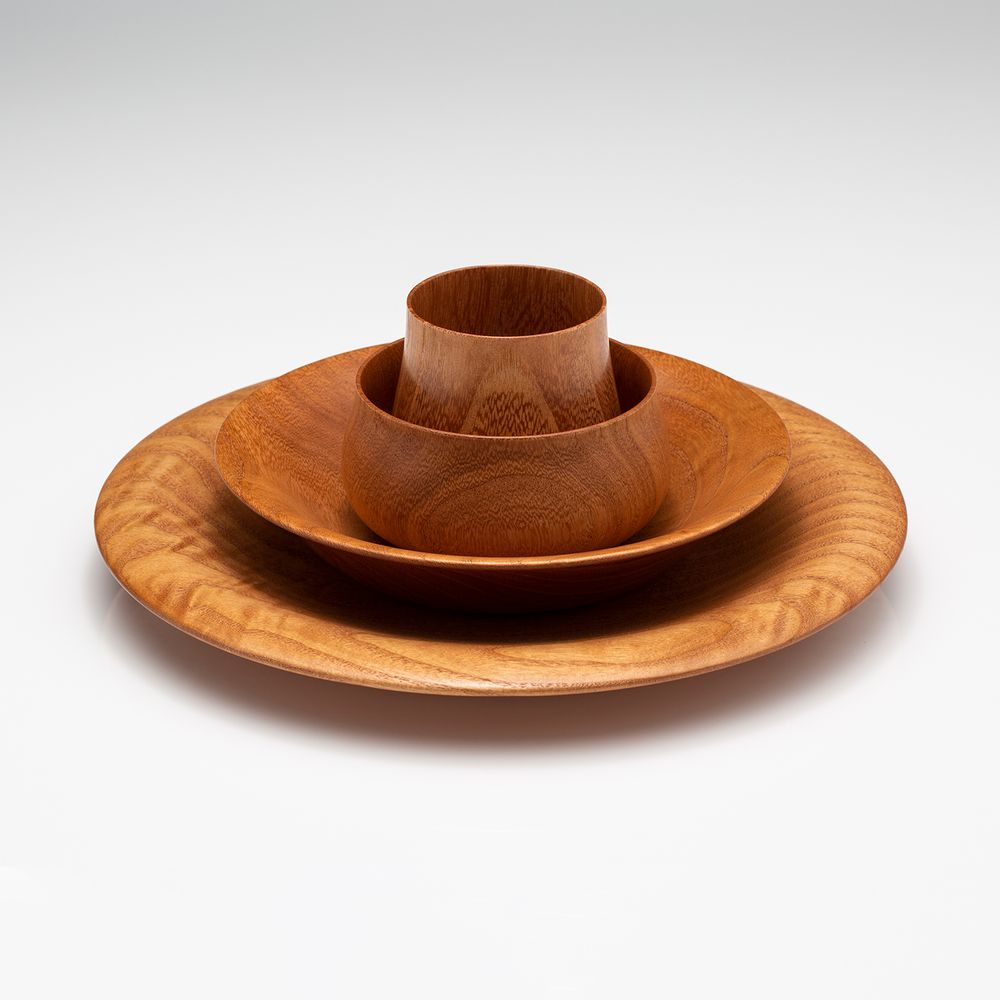 Assiettes de réception - Plat profond en bois de Paulownia <FLOWER> - PAULOWNIA FURNITURE AZUMA CO.,LTD.
