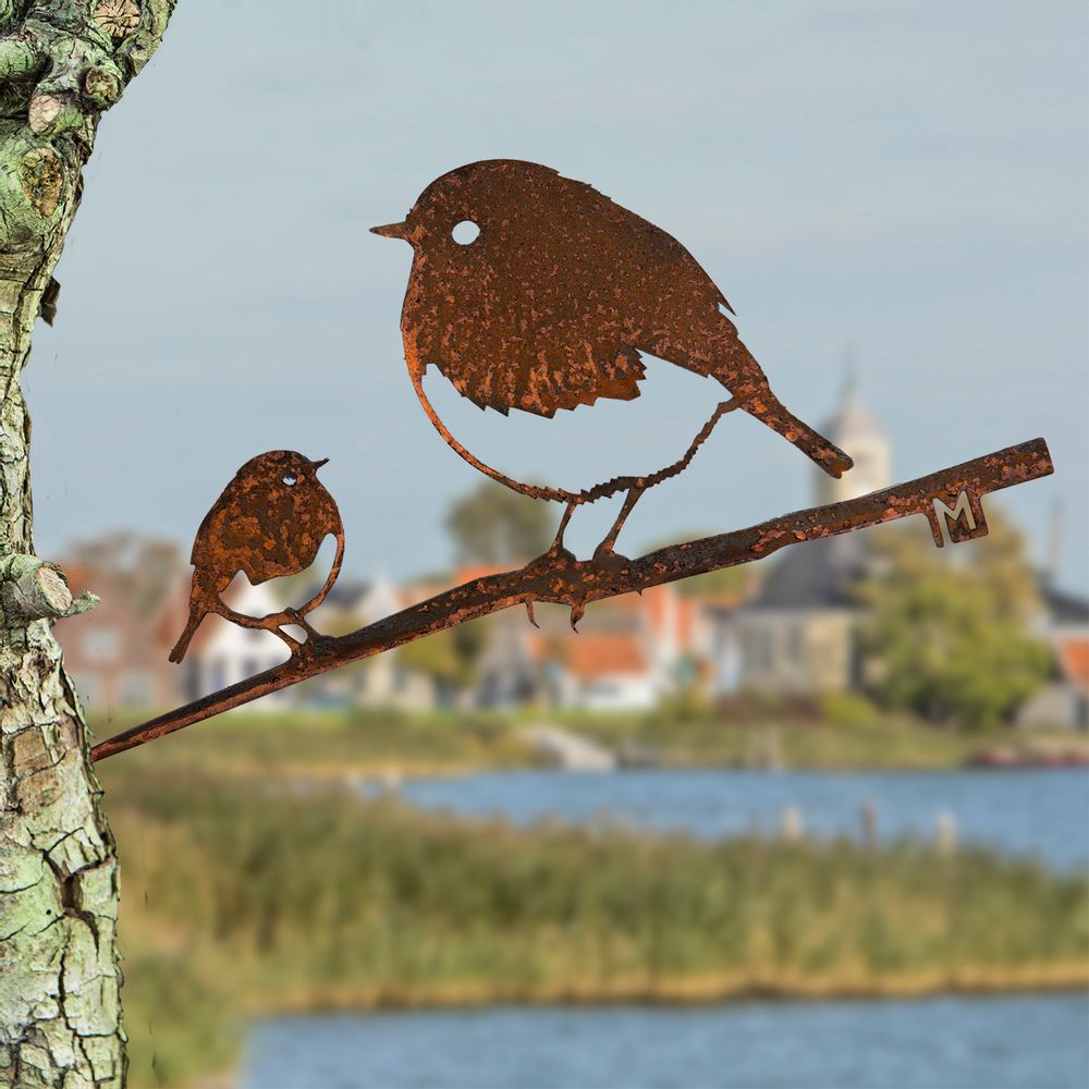 Objets de décoration - Décoration extérieur Metalbird Rouge-gorge duo - METALBIRD