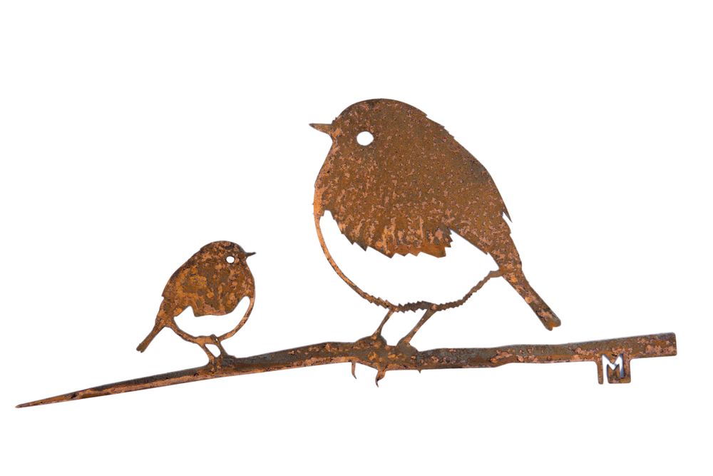 Objets de décoration - Décoration extérieur Metalbird Rouge-gorge duo - METALBIRD