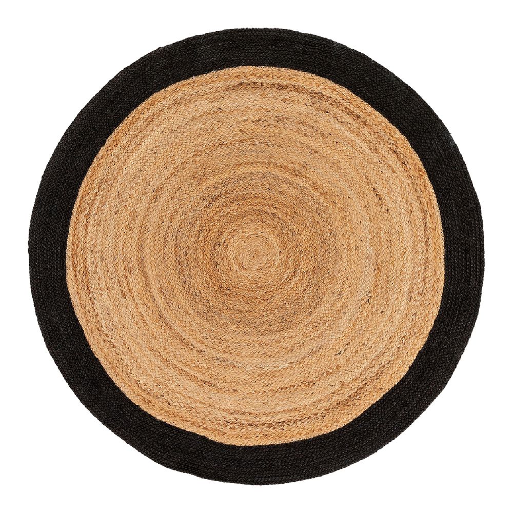 Autres tapis - Tapis rounds jute à bordure contrastée, tissé main - MAISON LILO
