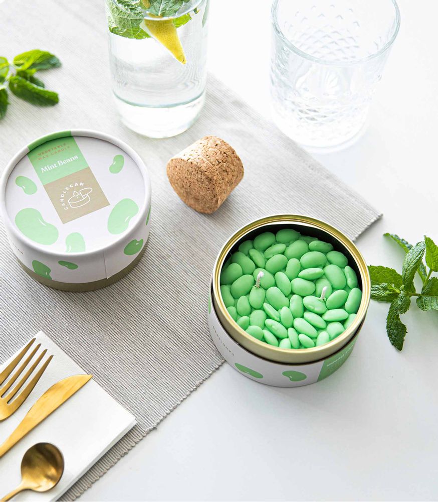 Candles - Bean Candle - Mint - CANDLEHAND