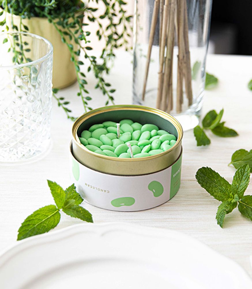 Candles - Bean Candle - Mint - CANDLEHAND