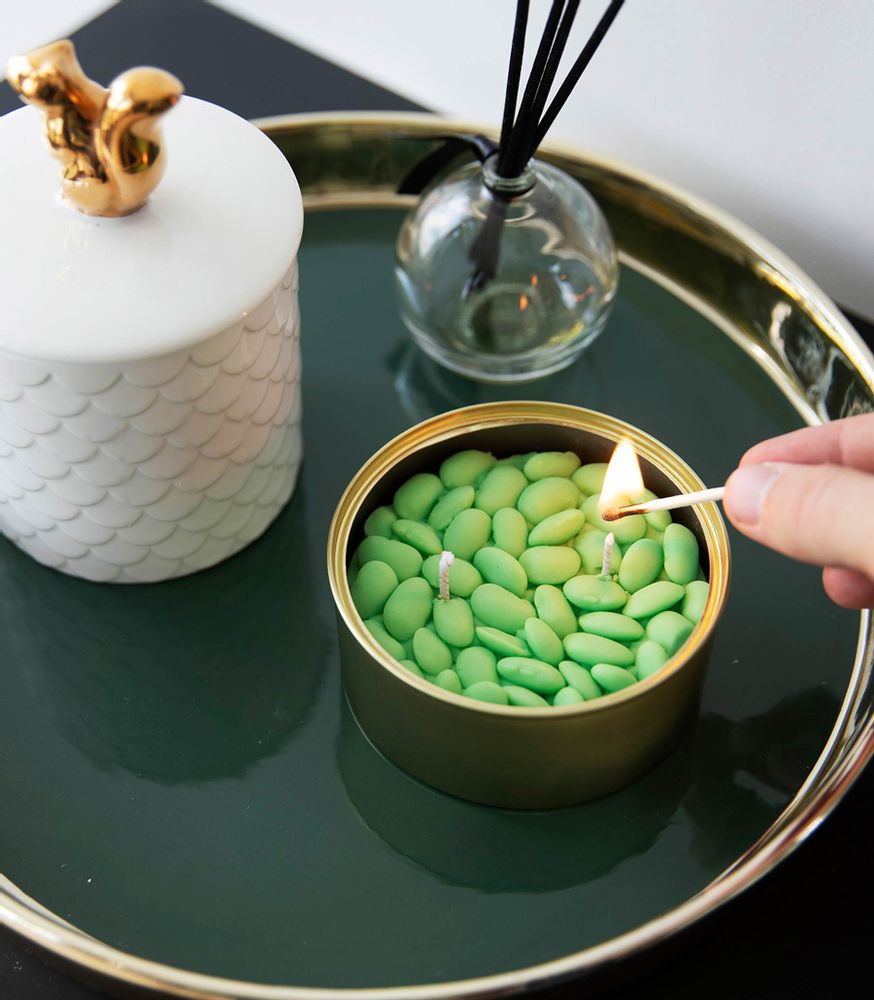 Candles - Bean Candle - Mint - CANDLEHAND