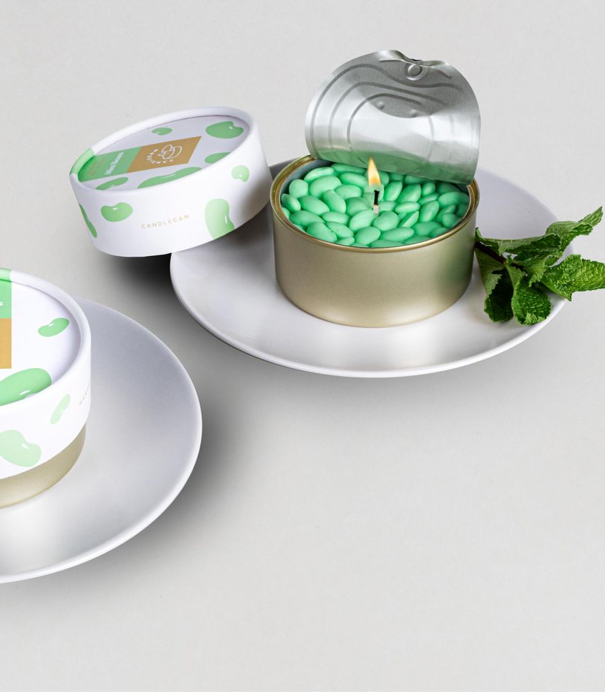 Candles - Bean Candle - Mint - CANDLEHAND